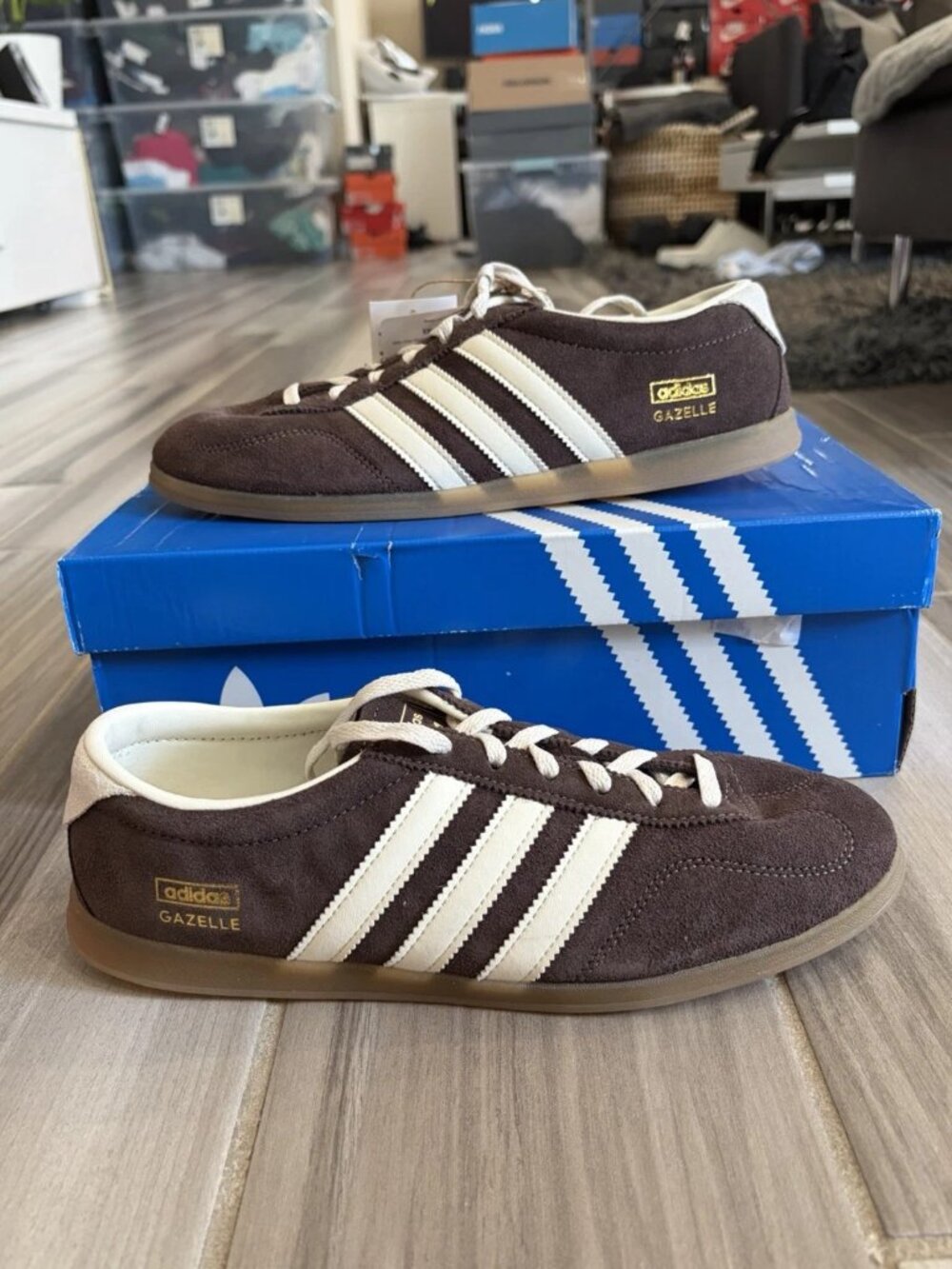 Women's adidas Originals Gazelle Lo Pro Shoes-Aurora Coffee Off White Gum IH6932